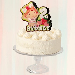 Strawberry Shortcake Cake Topper, Cake Topper, Birthday