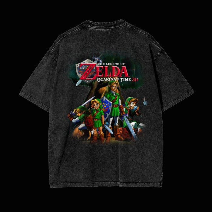 Zelda Ocarina of Time - Acid Wash Oversize T-shirt - 250 GSM - Etsy