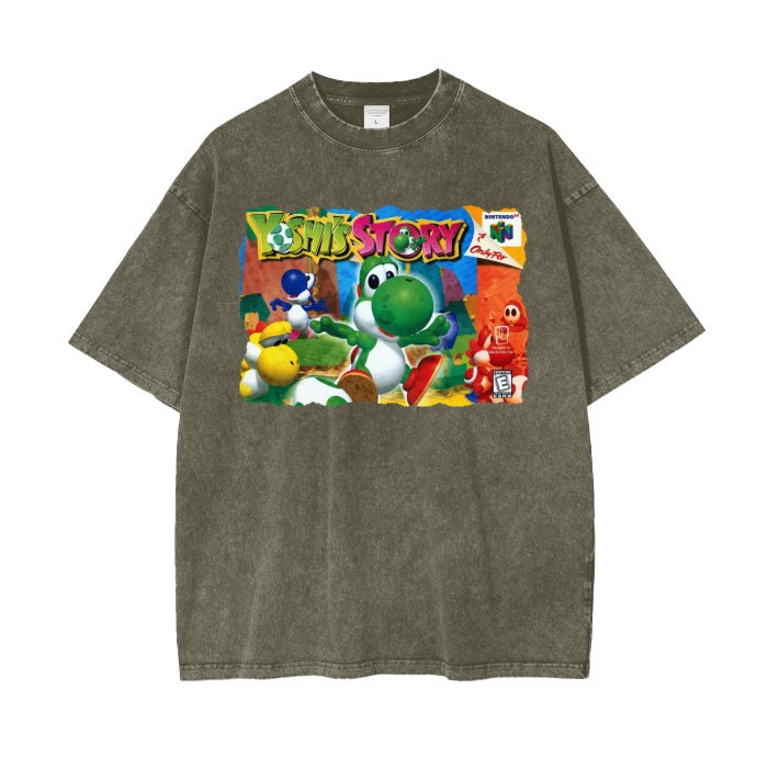 Yoshi Story N64 - Acid Wash Oversize T-shirt - 250 GSM - Etsy