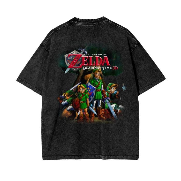 Zelda Ocarina of Time - Acid Wash Oversize T-shirt - 250 GSM - Etsy