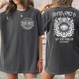 Rhysand's Tattoo Parlor Shirt, Comfort Colors Rhysand Tee, Acotar Velaris Tee, Feyre And Rhysand Shirt, Bookish Shirt Gift, Book Lover Shirt