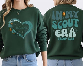 In My Scout Era Sweatshirt, Matching Troop Sweater, Personalized with Troop Number and Name Hoodie