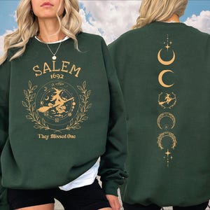 Women&#39;s Halloween Salem 1692 They Missed One Both Sides Sweatshirt, Funny Halloween Both Sides Hoodie, Gift For Halloween Long-Sleeve