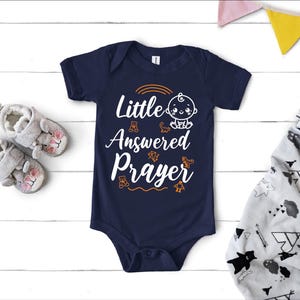 Little Answered Prayer Baby Bodysuit, Cute Religious Natural Bodysuit, Christian Baby Bodysuit, Pregnancy Announcement, Pregnancy Reveal