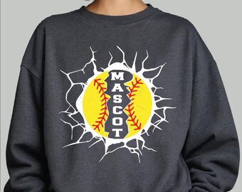 Custom Name Softball Sweatshirt, Personalized Softball Hoodie, Softball Mom Cozy