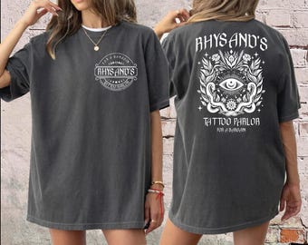 Rhysand&#39;s Tattoo Parlor Shirt, Comfort Colors Rhysand Tee, Acotar Velaris Tee, Feyre And Rhysand Shirt, Bookish Shirt Gift, Book Lover Shirt
