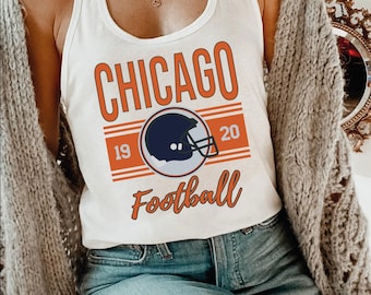 Chicago Football Racerback Tank Top, Vintage 1920 V-Neck Tee, Retro Windy City Sports