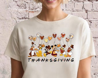 Mickey And Friends Thanksgiving Shirt, Disneyland Thanksgiving Shirt, Disney Fall Vibes Family Matching, Happy Thankful, Thanksgiving Gift