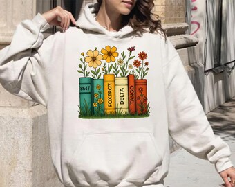 Foxtrot Delta Tango Sweatshirt, 8647 Bookish Hoodie, Subtle Political Floral Cozy
