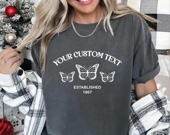 Custom Butterfly Shirt, Comfort Colors Sorority Tee