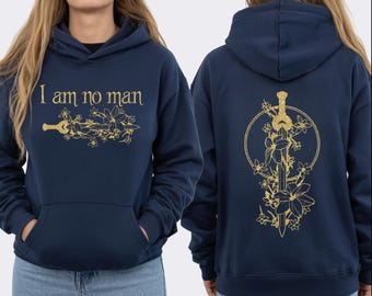I Am No Man Sweatshirt, Floral Sword Fantasy Merch