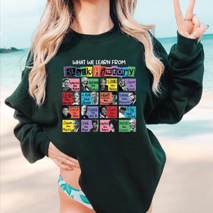 What We Learn From Black History Sweatshirt, Black History Month Hoodie, Black Famous Mans Shirt, Black And Proud Shirt,African American Tee