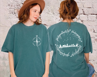 Comfort Colors Sword and Ring Design Shirt, Heroic Journey Graphic Tee, Mythical T Shirt, Fantasy T-Shirt,Mythical Warrior Symbol Design Tee