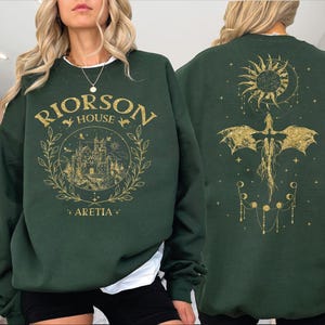 Riorson House Sweatshirt, Aretia Dragon Hood, Celestial Romantasy BookTok, Fantasy