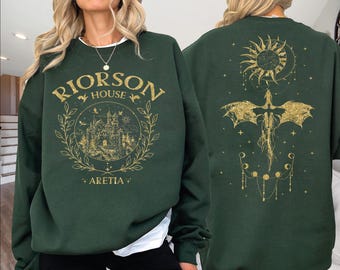 Riorson House Sweatshirt, Aretia Dragon Hood, Celestial Romantasy BookTok, Fantasy