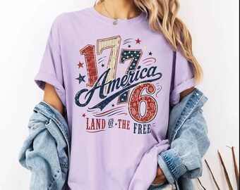 Comfort Colors America 1776 Land Of The Free Shirt, 250th Anniversary Tee