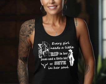 Rip Wheeler Cowgirl V-Neck Shirt, Racerback Tank Top