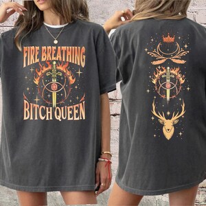 Fireheart Queen Aelin Comfort Colors Shirt, Kingsflame The Thirteen, Throne Of Glass Fan TShirt, She Will Not Be Afraid, Bookish Shirt