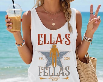 Ellas Fellas Est 2026 Racerback, Western Country Concert V Neck, Rodeo Music Fan Gift