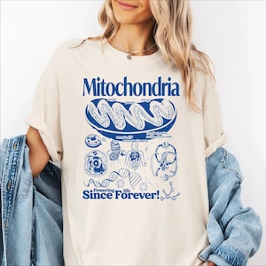 Mitochondria Science T-Shirt, Retro Biology Graphic Tee, 90s Academic Cell Diagram Shirt