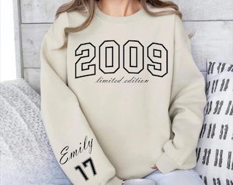 Custom 17th Birthday Sweaters, Seventeen Bday Gift for Your Daughter