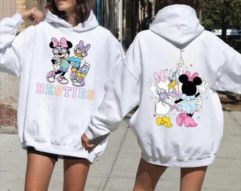 Minnie Mouse And Daisy Duck Besties Sweatshirt, Disney Girls Adventure Sweaters, Disney Friends Matching Hoodie,Disney Besties Shirt