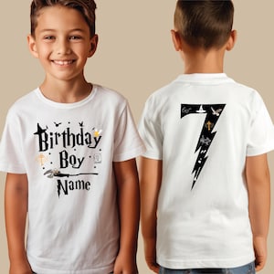 Custom Birthday Boy Shirt | Magic Birthday Back and Front Tee | Wizard Birthday T Shirt