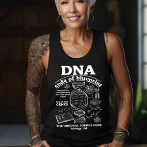 DNA V-Neck, Biology Teacher Racerback Tank Top, Science Lover Shirt, Original Source Code