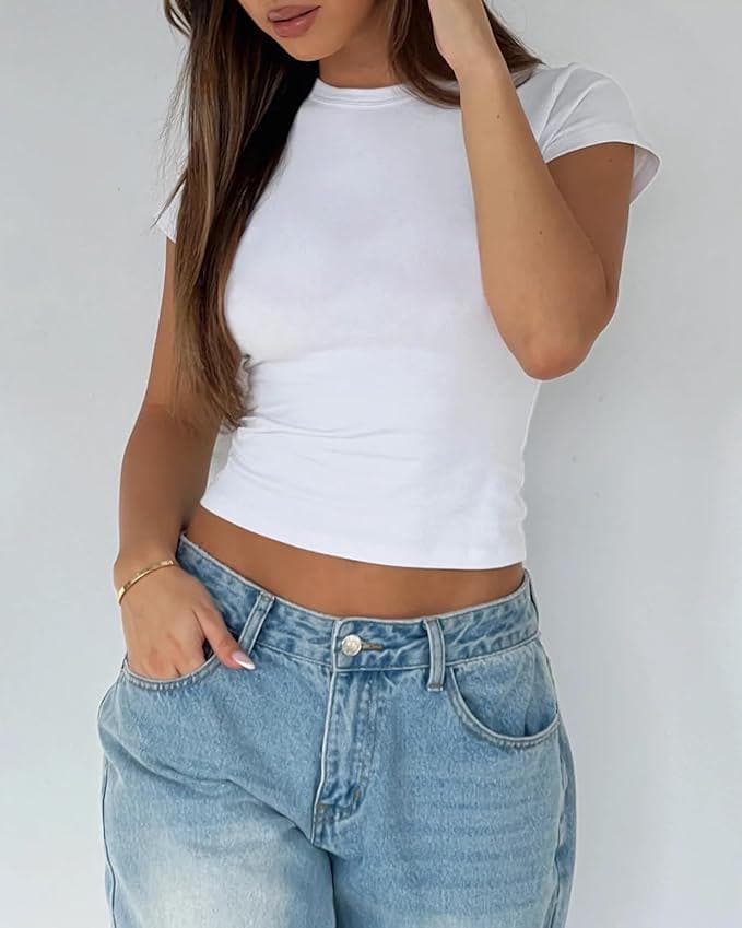 Olive Embroidered Baby Tee
