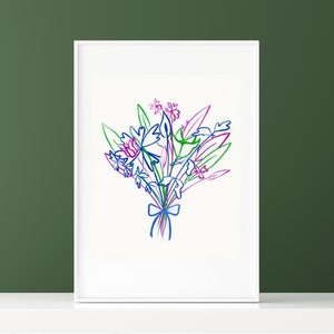 Digital Download Wall Art "Bouquet" Instant Download Printable Modern Wall Art Floral Wall Art