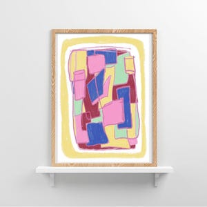 Downloadable Modern Art &quot;Soft Pastel Geometry&quot; PNG PDF Soft Colors and Shapes Nursery Art Kids Art Modern Geometric Wall Art Colorful Art