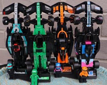 3D Printed Display Stand for 10 LEGO Speed Champions F1 Race Cars
