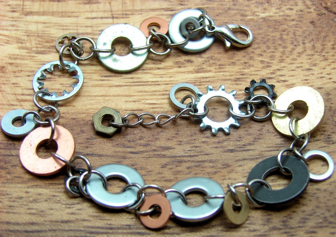 Charm Bracelet Chain Mixed Metal Hardware Jewelry Eco Friendly Etsy