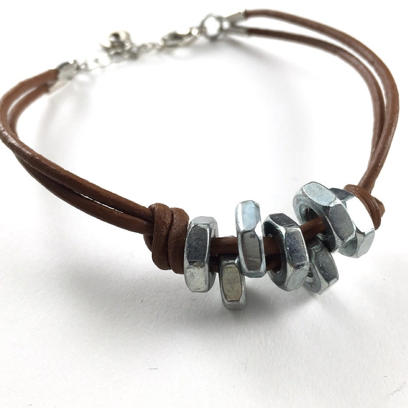 Leather Bracelet Unisex Hardware Jewelry Etsy Canada