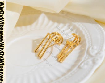 Boucles d'oreilles Zoro dorées : Boucle d'oreille pendante cosplay anime S925