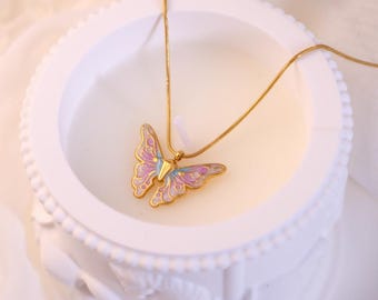 Mariposa necklace, butterfly necklace, Christmas gift, fairy girl butterfly necklace, magic butterfly necklace, memorial gift