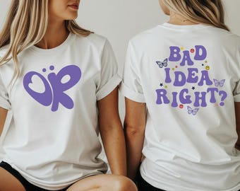 Bad Idea Right Tshirt, Olivia Rodrigo Tshirt, Olivia Rodrigo Concert Tshirt, Olivia Logo Tshirt, Guts World Tour Tshirt, Gift for her, W105