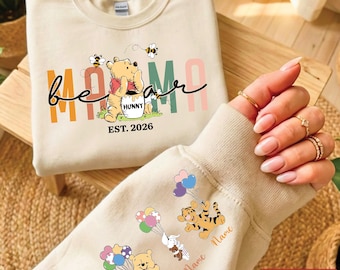 Mama Bear Sweatshirt, Custom Mama Sweatshirt, Mother's Day  Sweatshirt, Winnie The Pooh Mama Jumper, Honey Mama Bear Gift Sweatshirt