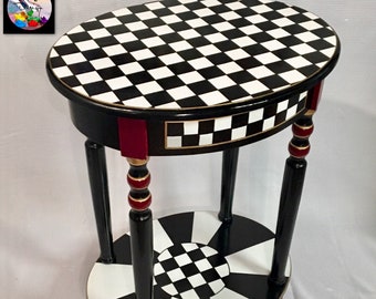 Whimsical Painted Furniture, Whimsical painted table, Alice in Wonderland, whimsical painted furniture, oval table painted furniture