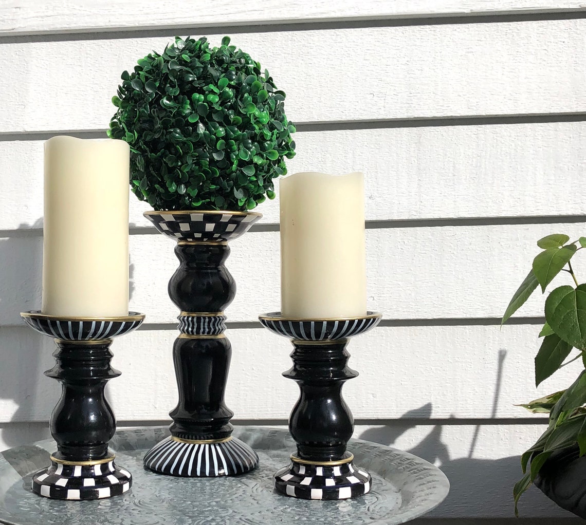 Candle Holder Set Whimsical Candle Holder Set Black and Etsy