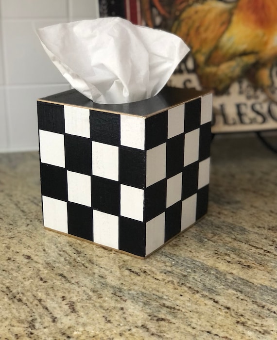 Tissue Box, Hand Painted Tissue Box, Square Tissue Holder