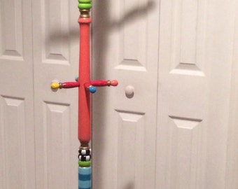 Painted Coat Rack, Wood Clothes Coat Tree, Children or Adult Hand