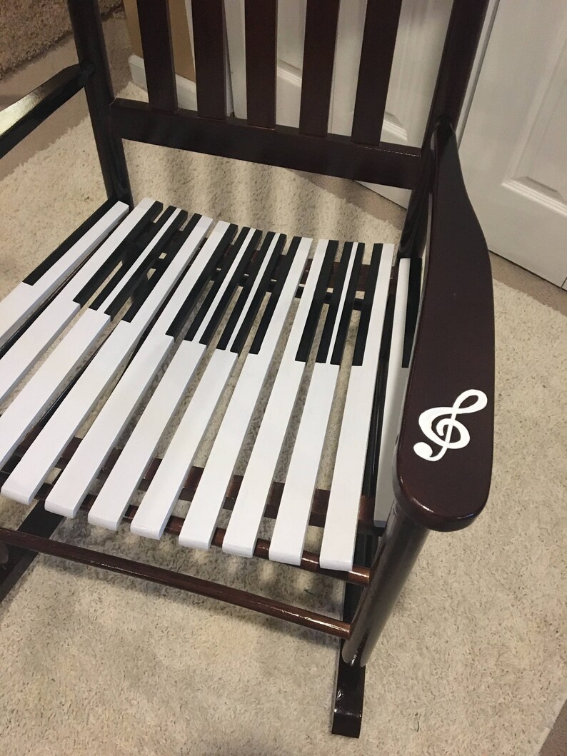 Whimsical painted rocking chair retirement rocker piano Etsy