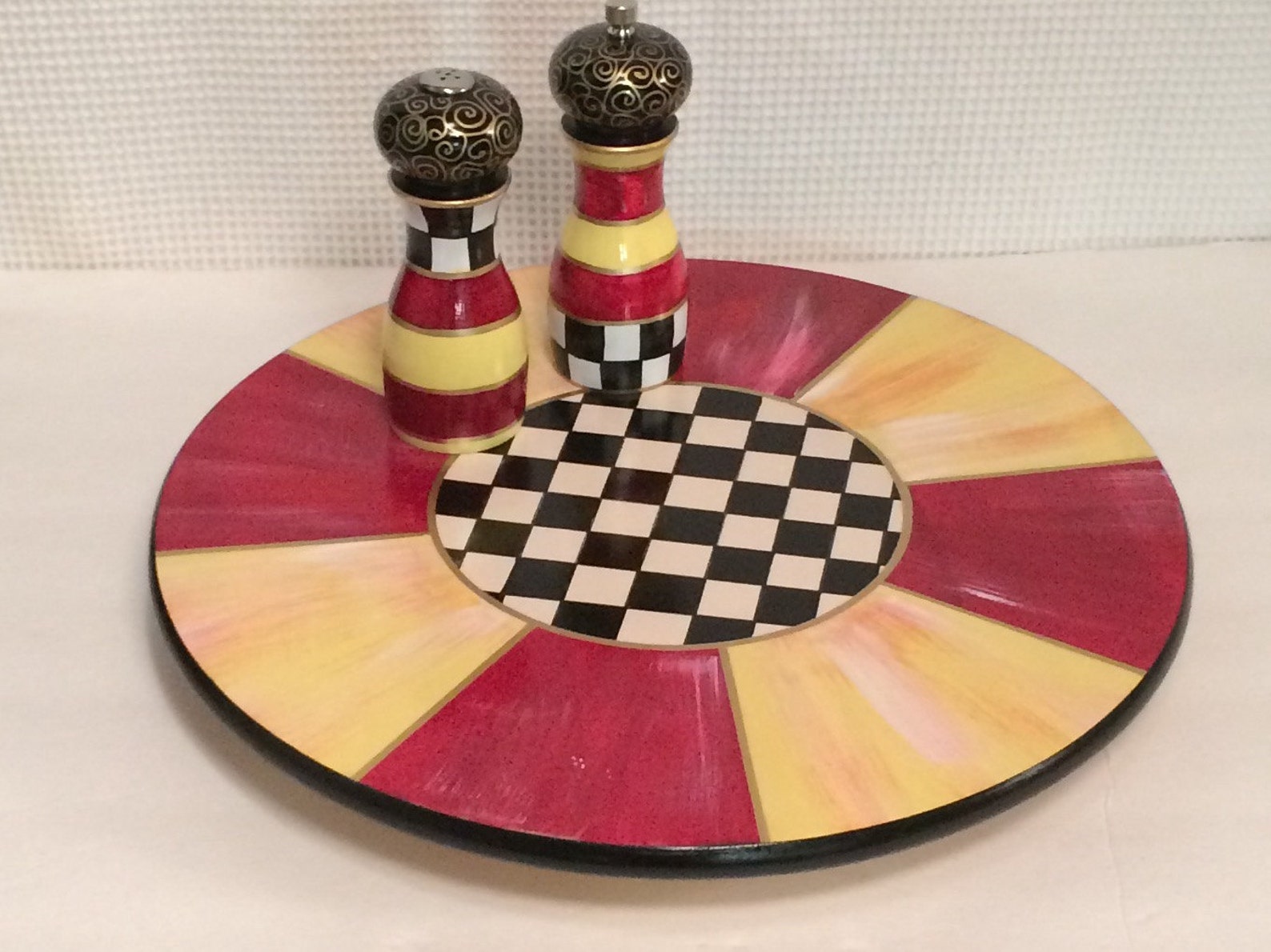 Painted Lazy Susan 16 Inch Painted Turntable Whimsical Etsy