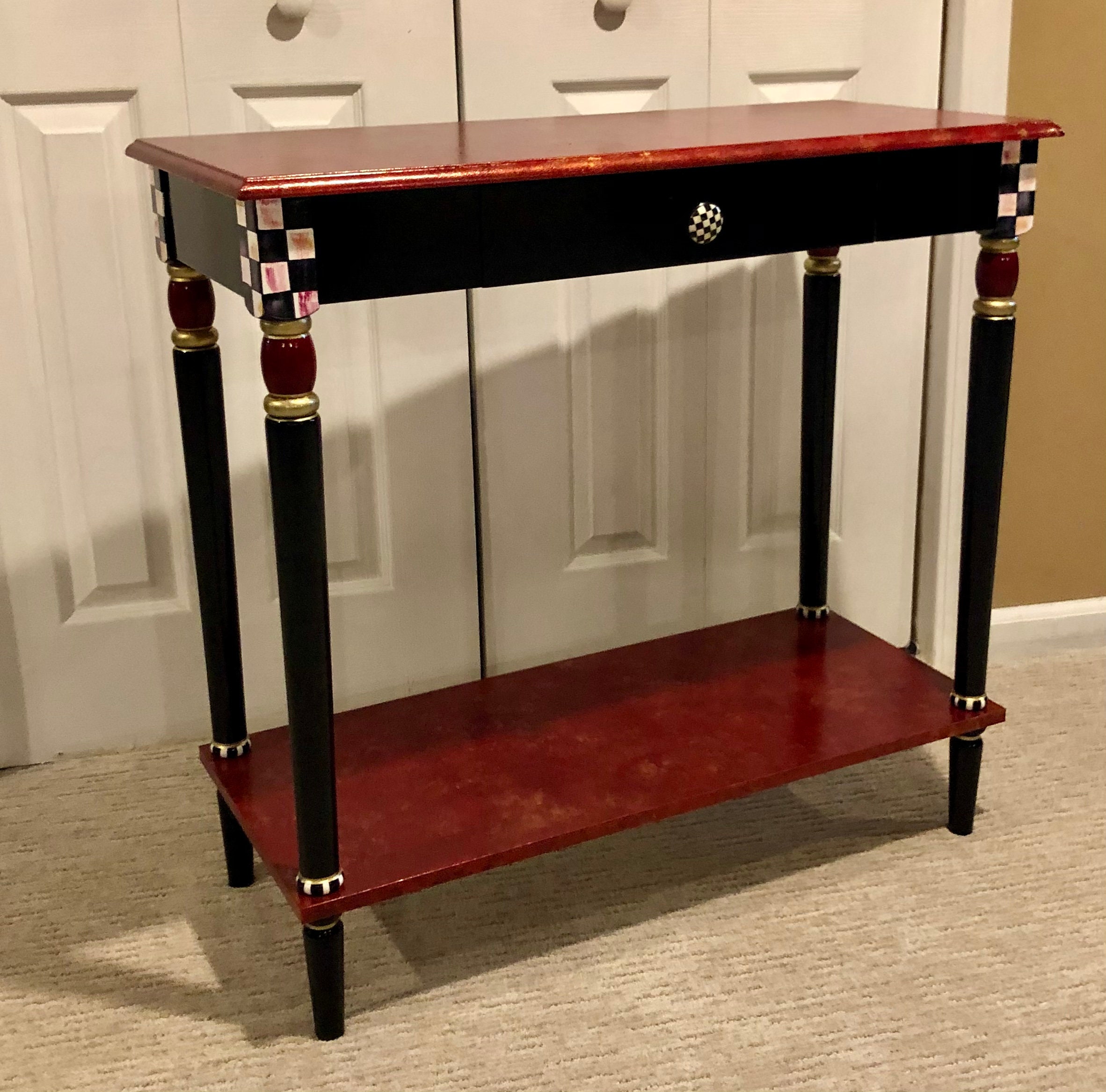 Black mahogany console sale table