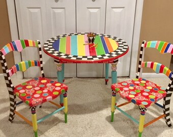 Painted childrens sale chairs
