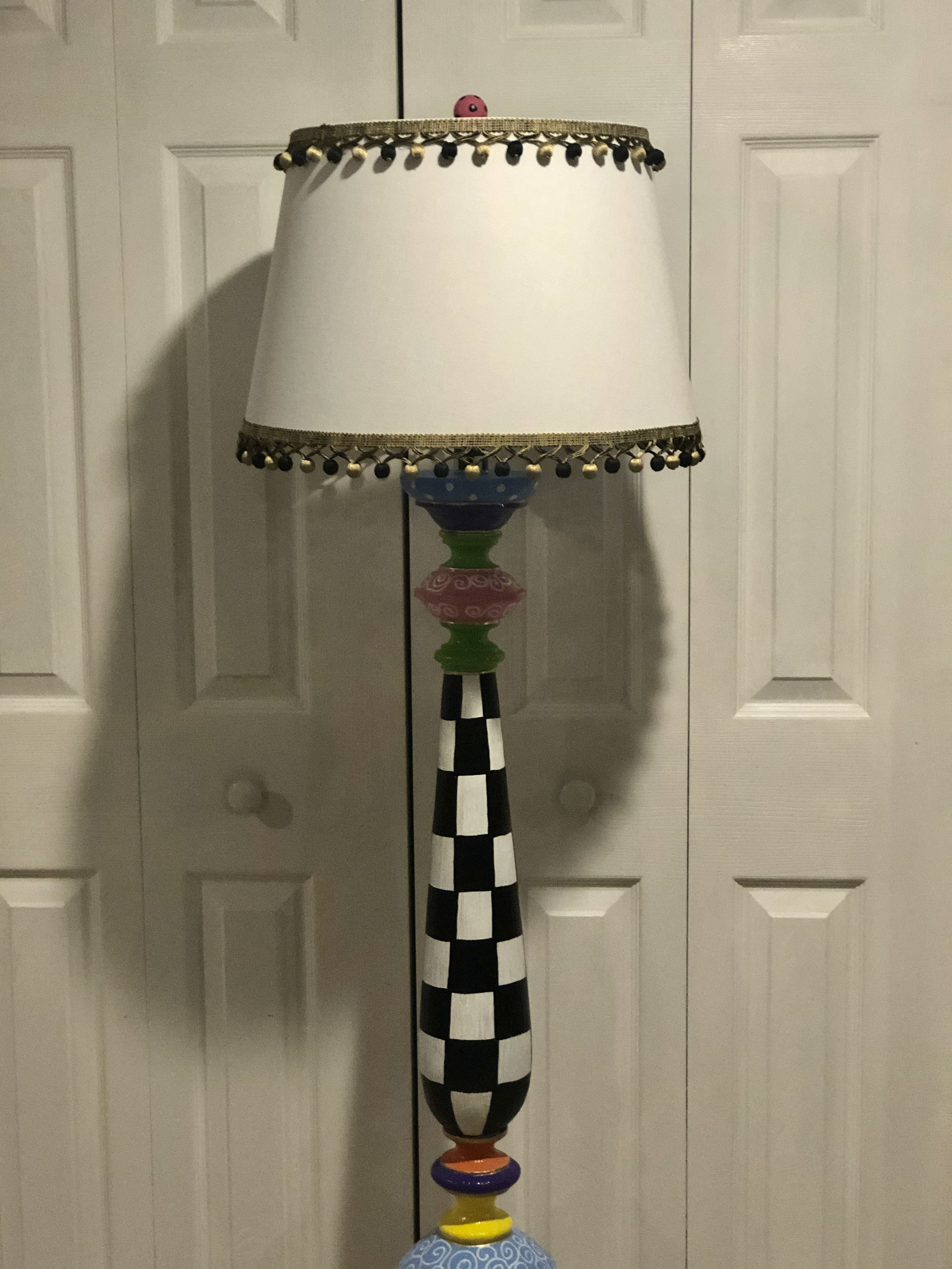 Whimsical Painted Floor Lamp Painted Lamp Floor Lamp Custom Etsy