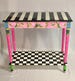 Whimsical Painted Furniture, Painted Console Table, Whimsical Painted Table, Black and white checkered Tablepainted furniture hand painted 