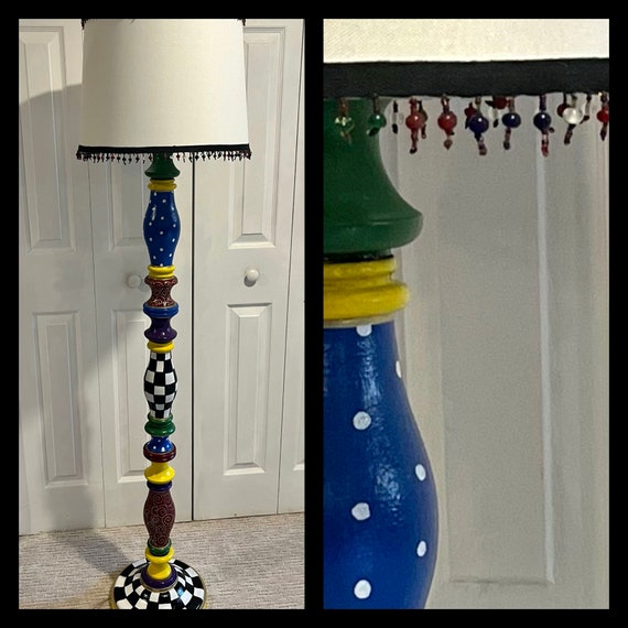Whimsical Painted Floor Lamp, Whimsical Floor Lamp