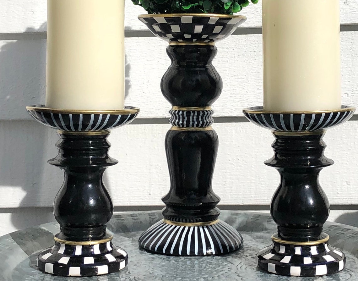 Candle Holder Set Whimsical Candle Holder Set Black and Etsy